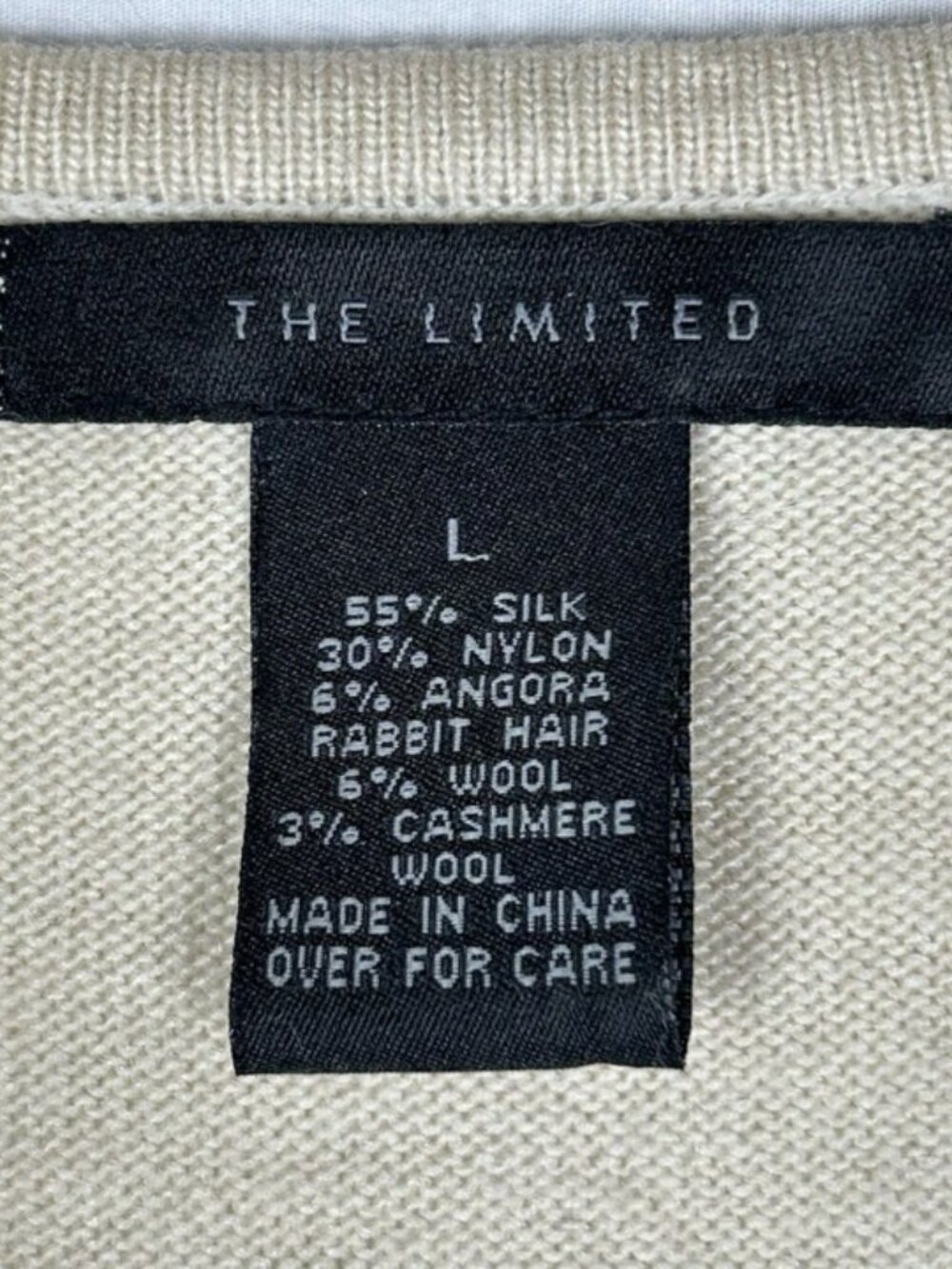 The Limited Cream Marled Beaded Tank Top Silk Cashmere Wool Whimsical Career L - Picture 8 of 10